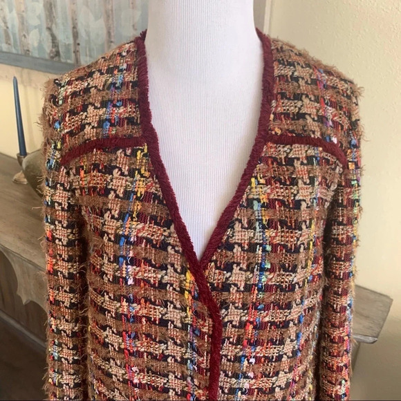 Anthropologie ett:twa Harlequin Tweed Blazer Bohemian Casual Women’s XS - Picture 5 of 14
